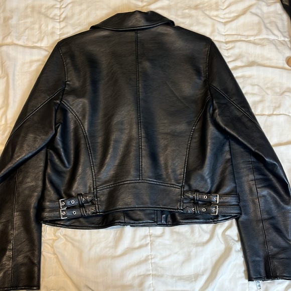 Abercrombie black,vegan leather jacket - Picture 2 of 4